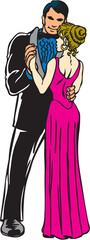 Prom Couple Vector Illustration