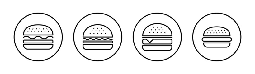 Burger icons set. burger sign and symbol. hamburger