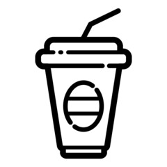 Hot Chocolate Paper Cups Flat Icon Isolated On White Background