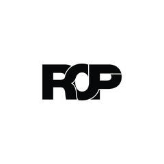 ROP letter monogram logo design vector