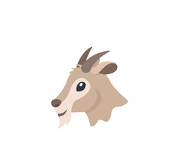 Goat face vector isolated icon. Emoji illustration. Goat vector emoticon