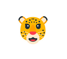 Leopard face vector isolated icon. Emoji illustration. Leopard vector emoticon