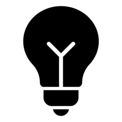 Lightbulb Flat Icon Isolated On White Background