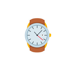 Wristwatch vector isolated icon. Emoji illustration. Watches vector emoticon