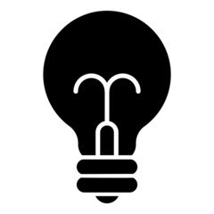 Lightbulb Flat Icon Isolated On White Background