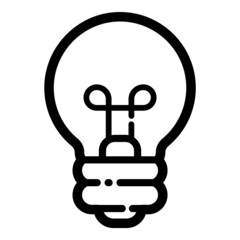Lightbulb Flat Icon Isolated On White Background