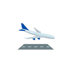 Airplane Arrival vector isolated icon. Emoji illustration. Plane Landing vector emoticon
