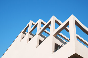 Abstract architecture geometric building modern pillar arch balcony construction. Geometry...