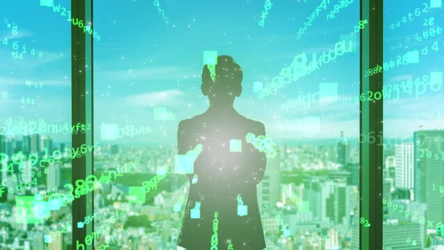 ビジネスマン　デジタル　テクノロジー