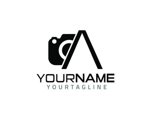 Letter A camera photography Logo template ,fully vector and customized logo design