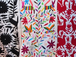 traditional mexican textile pattern, otomi