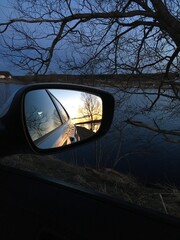 reflection in the mirror