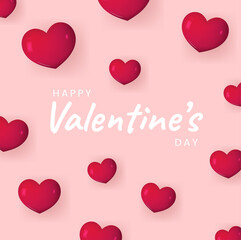 Valentine background with 3d love heart