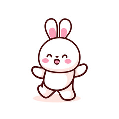 Fototapeta premium cute bunny with valentine love balloon