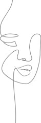Trendy vector set of illustrations in minimal linear style. Face continuous line art.