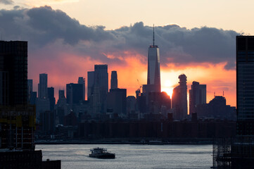 Manhattan Skyline Sunset