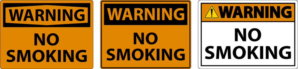 Warning No Smoking Symbol Sign On White Background