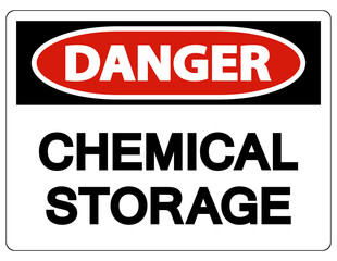 Fototapeta premium Danger Chemical Storage Sign On White Background