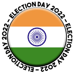 India Election Day 2022 Circular Flag Concept - 3D Illustration
