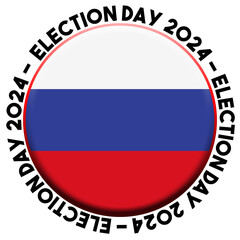 Russia Election Day 2024 Circular Flag Concept - 3D Illustration
