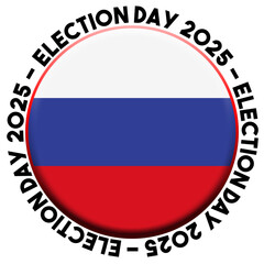 Russia Election Day 2025 Circular Flag Concept - 3D Illustration