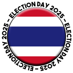 Thailand Election Day 2025 Circular Flag Concept - 3D Illustration
