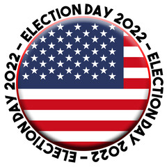 USA Election Day 2023 Circular Flag Concept - 3D Illustration