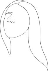 Abstract minamal face line art. Set elegant women sketch.