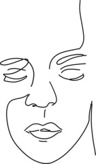 Abstract minamal face line art. Set elegant women sketch.