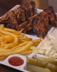 wings and fries