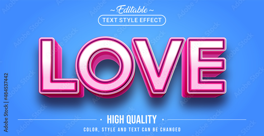 Aufkleber editable text style effect - love text style theme.