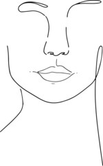 woman face one line art