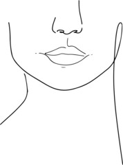 woman face one line art