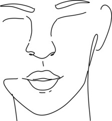 woman face one line art