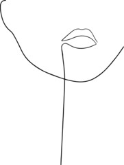 woman face one line art