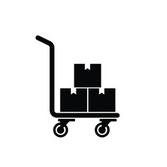 Product trolley icon vector isolated on white, sign and symbol illustration.