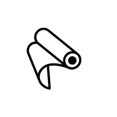 Rolled paper icon vector isolated on white, sign and symbol illustration.