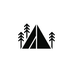 Obraz premium Camp, Tent, Camping, Travel Solid Icon Vector Illustration Logo Template. Suitable For Many Purposes.