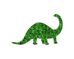 Dinosaur Dino T rex Green Glitter Icon Logo Symbol illustration