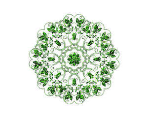 Mandala flower Green Glitter Icon Logo Symbol illustration