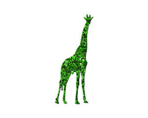 Giraffe zoo Green Glitter Icon Logo Symbol illustration