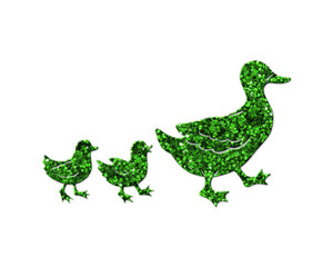 ducks birds Green Glitter Icon Logo Symbol illustration
