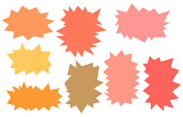 Set speech bubbles. Autumn and fall concept on white background.warm color chat vector doodle message or communication icon boom speaking for comics and minimal message dialog