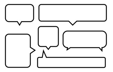Obraz premium Set speech bubbles on white background. chat box or chat vector square and doodle message or communication icon Cloud speaking for comics and minimal message dialog