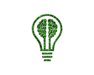 Bulb Idea light Creativity Green Glitter Icon Logo Symbol illustration