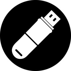 usb drive vector illustration in circle..eps