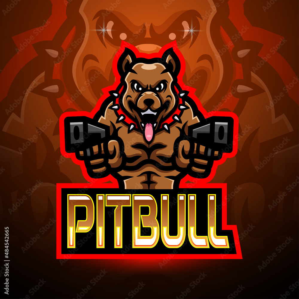 Poster pitbull esport logo mascot design