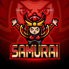 Samurai esport logo mascot design