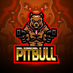 Pitbull esport logo mascot design © idesign2000