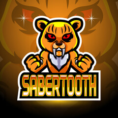 Sabertooth esport logo mascot design